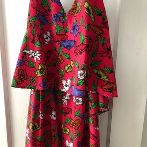 Women’s Bold Pink Floral Halter Jumpsuit, Zara